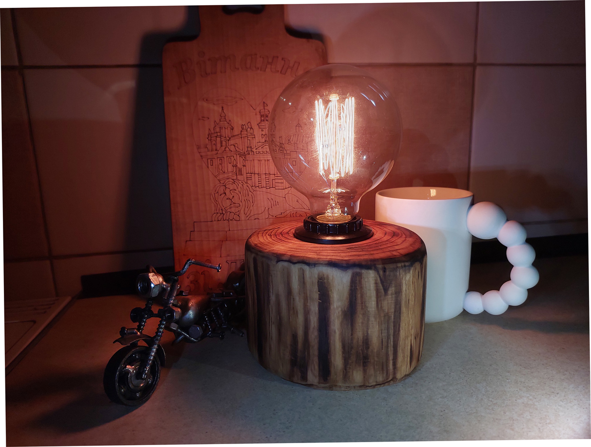 Світильник з ясеня напівтемного, лампа Едісона G95