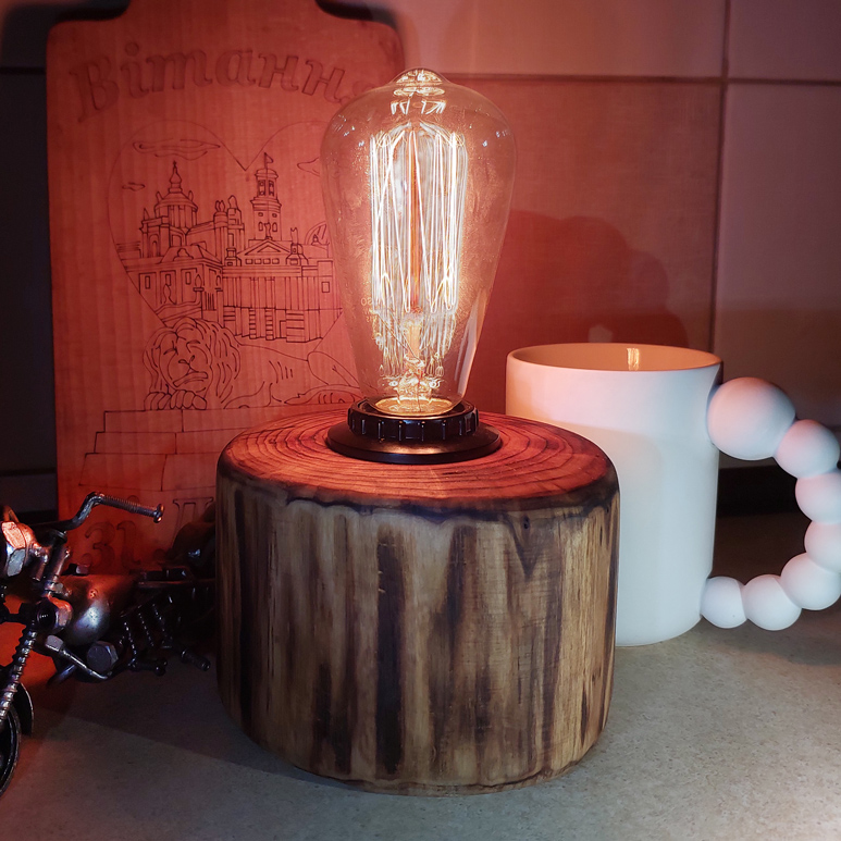 Світильник з ясеня напівтемного, лампа Едісона LM719