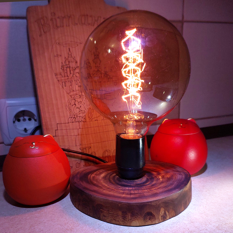 Світильник ручної роботи Ясен темний, лампа G125