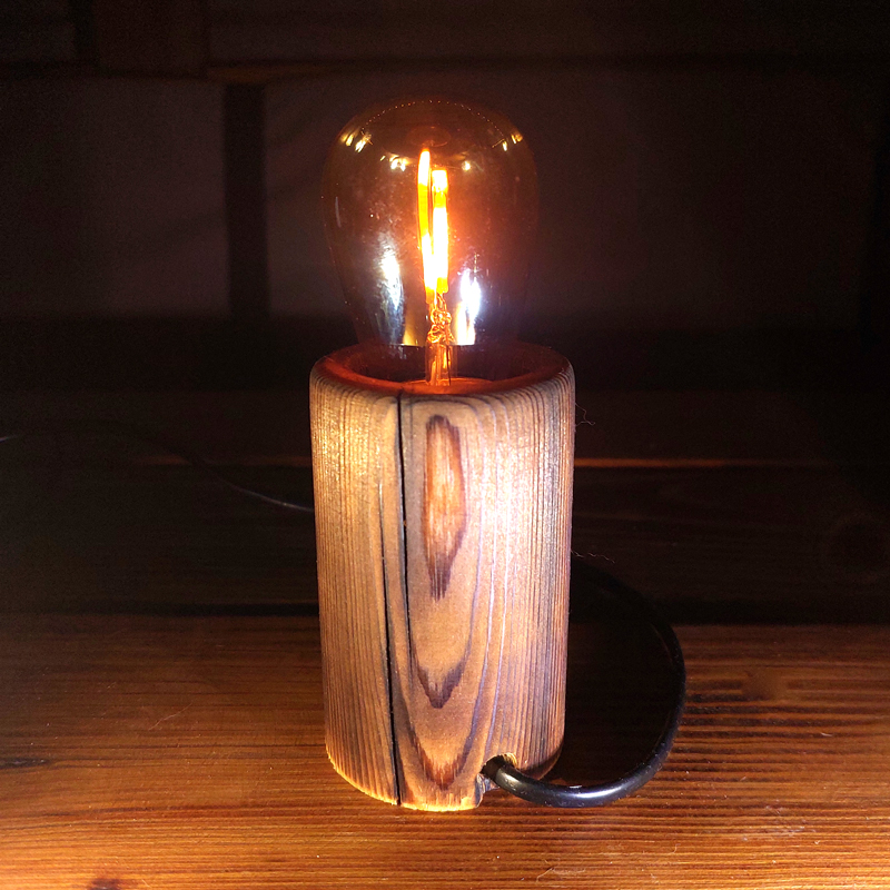 Свічка сосна темна - лофт-світильник з LED-лампою Едісона ST45G